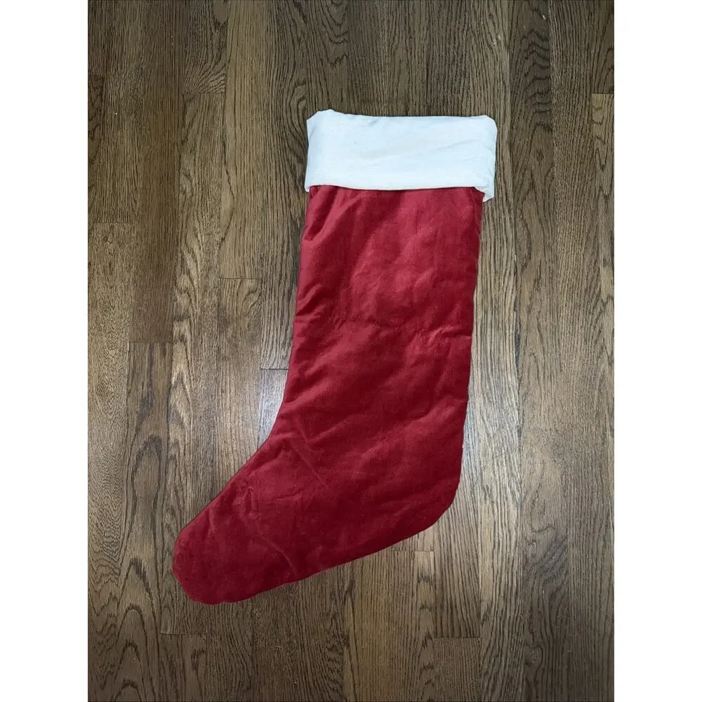 Pottery Barn Large Velvet Christmas Stocking - NWT
